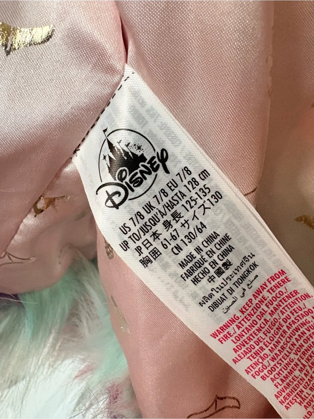 Girls Disney faux fur jacket size 7/8